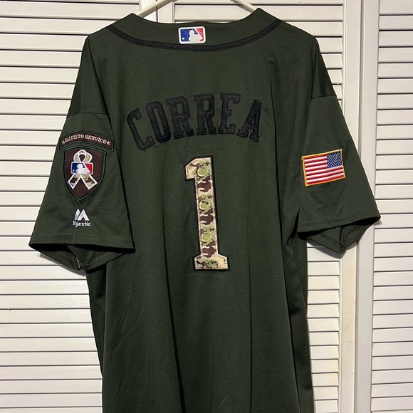 Carlos Correa Salute to service Jersey in great shape Size XL Color Green - Picture 6 of 6